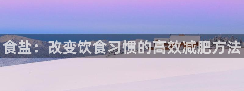 威九国际网站入口官网游戏推荐：食盐：改变饮食习惯的高效减肥方